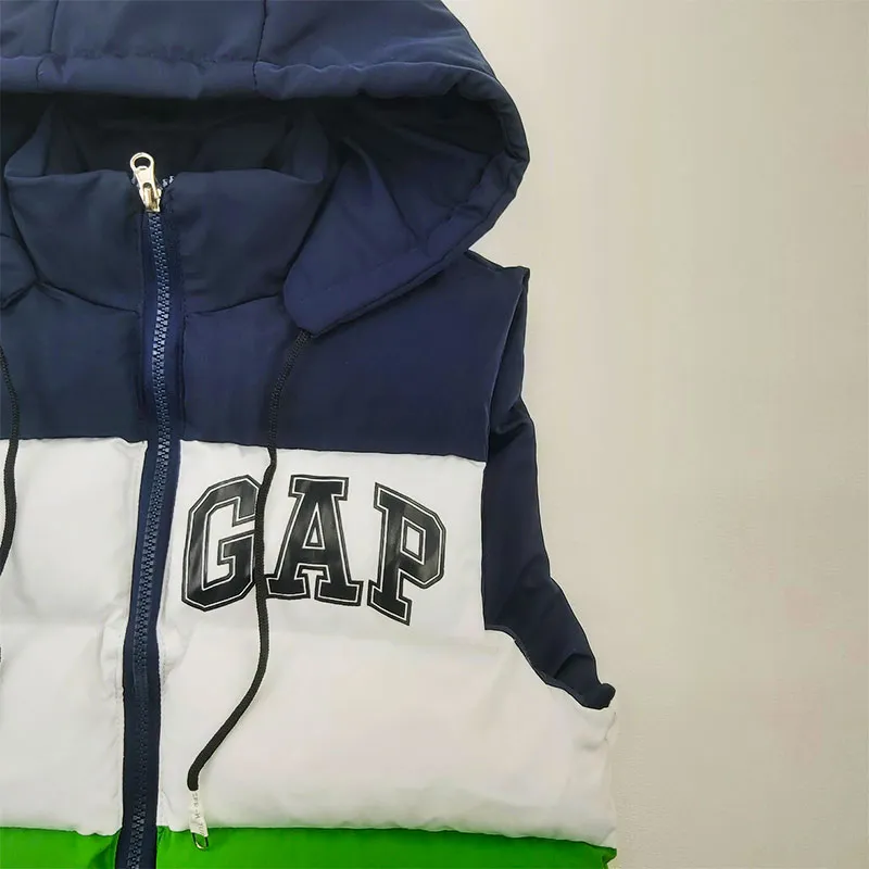 پافر پسرانه GAP سبز سه رنگ شمعی جیبدار