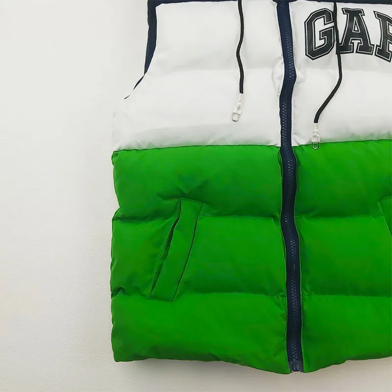 پافر پسرانه GAP سبز سه رنگ شمعی جیبدار
