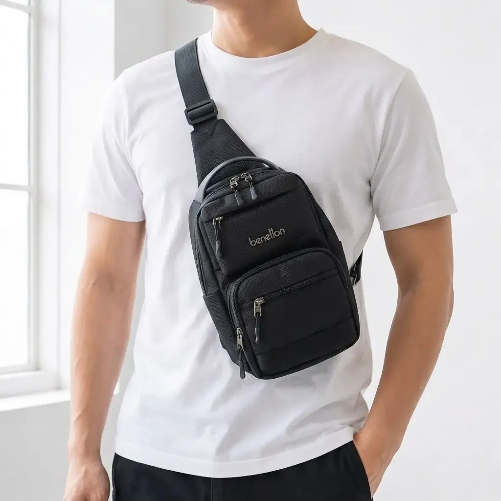 کیف مردانه اسپرت روزمره پارچه ای زیپی بند بلند 7 جیب