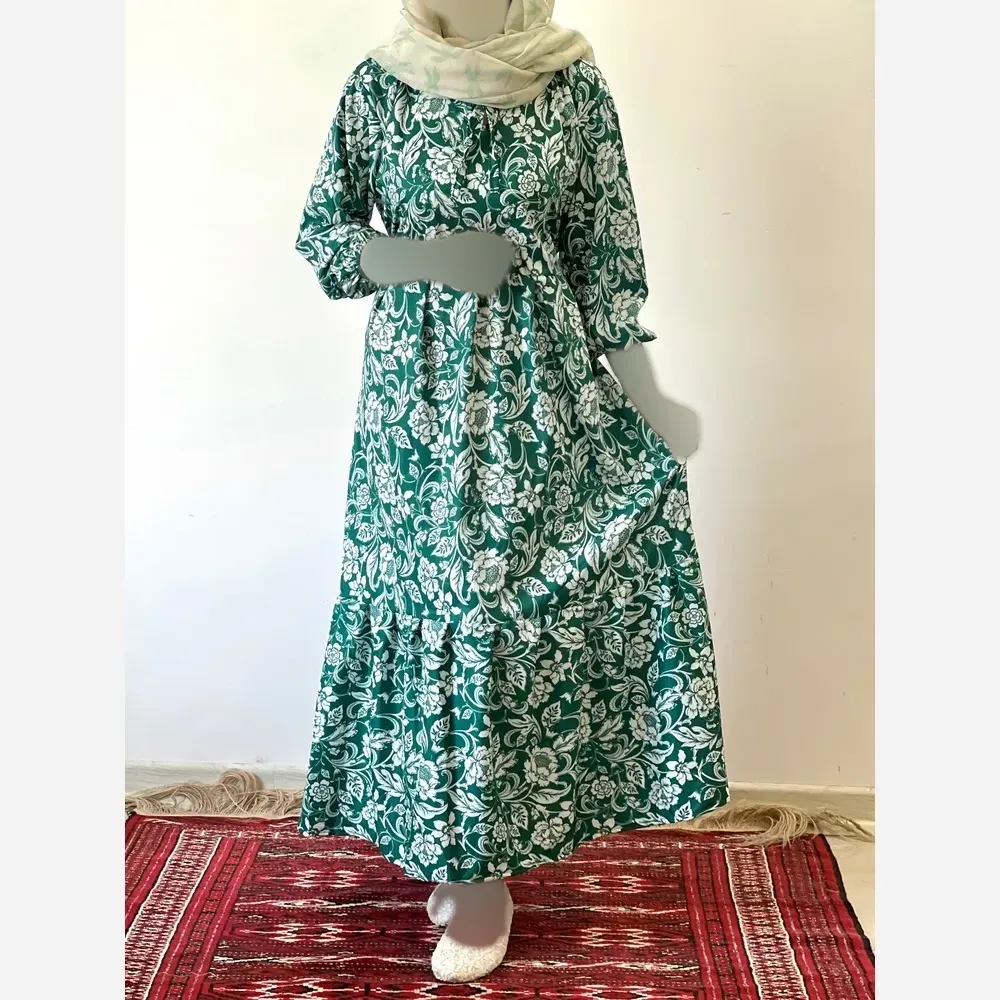 پیراهن ساحلی زنانه جنس فلور بوگاتی فری سایز قد 135 (2)