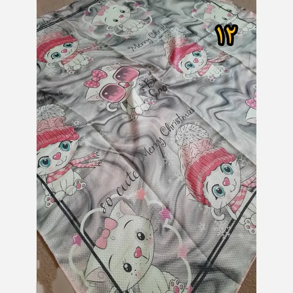 روسری سوپرنخ دخترانه دست دوز قواره 100 سانت فانتزی (2)