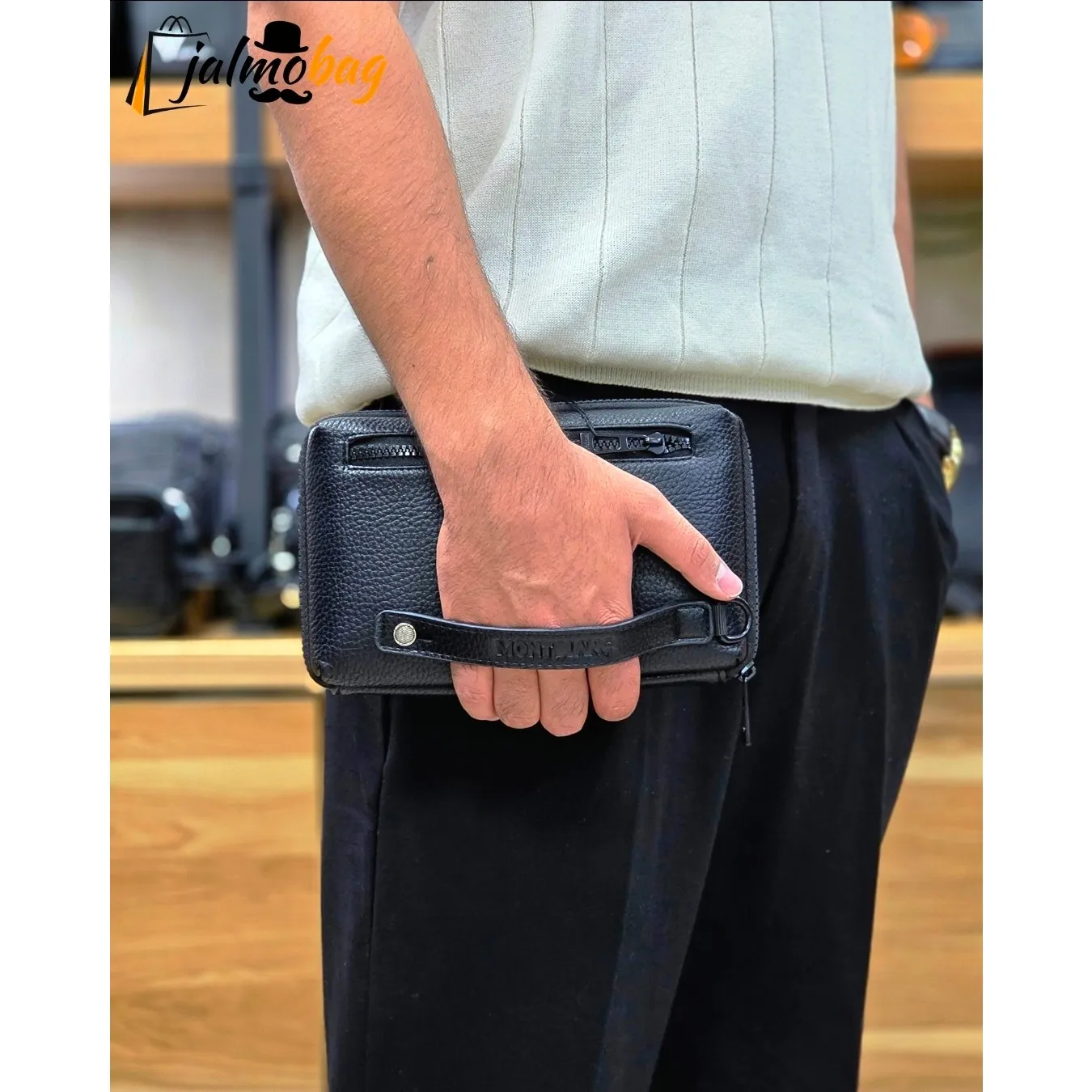 کیف دستی پاسپورتی مونت بلانک چرم وارداتی (2)