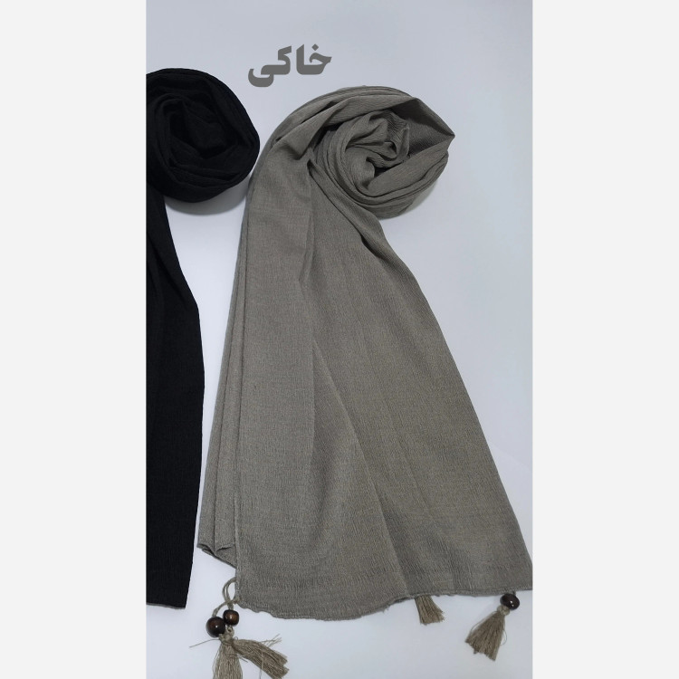 شال تابستانه منگولهدار برشکا رنگ سبز و زرشکی و خاکی و سبز زمردی و ارتشی