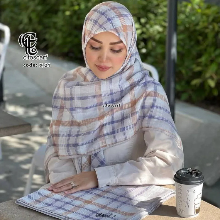 روسری نخی کاستوم طرح آسنات برند سی تو قواره 140
