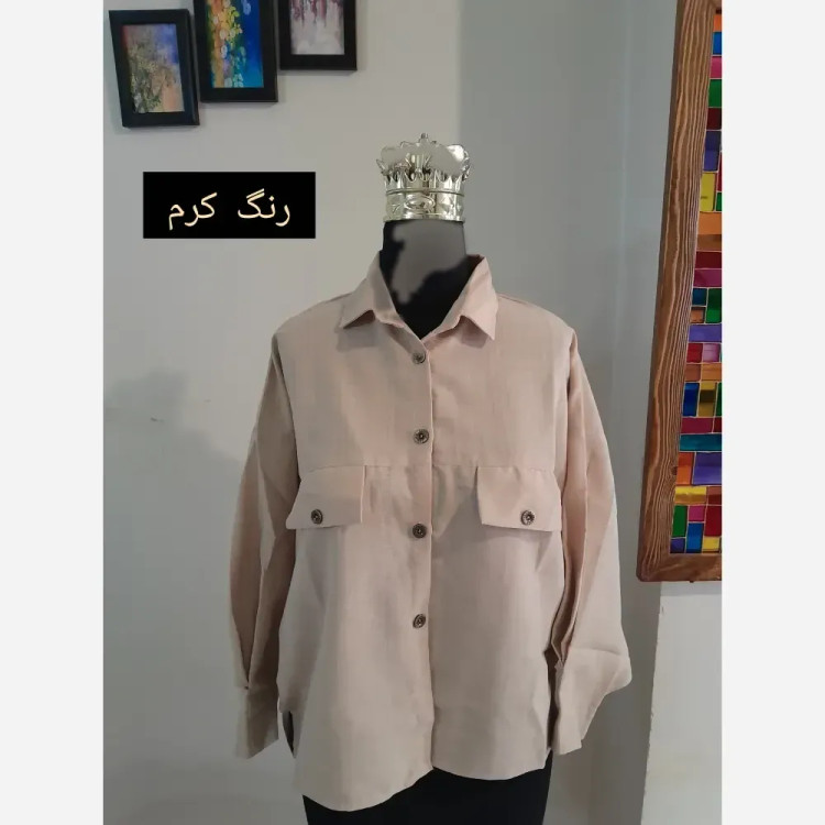 مانتو پانچ کوتاه لینن اسپرت قواره دار سایز بزرگ