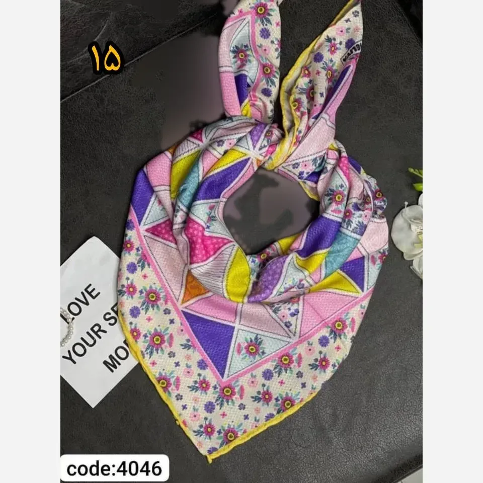 روسری سوپرنخ دخترانه دست دوز قواره 100 سانت فانتزی