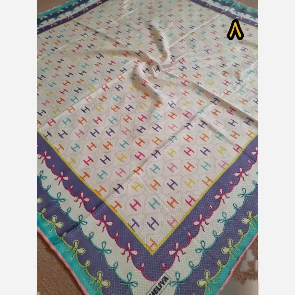 روسری سوپرنخ دخترانه دست دوز قواره 100 سانت فانتزی