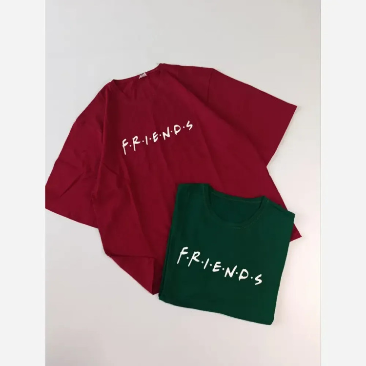 تیشرت باکسی لش سوپر پنبه طرح friends قواره دار