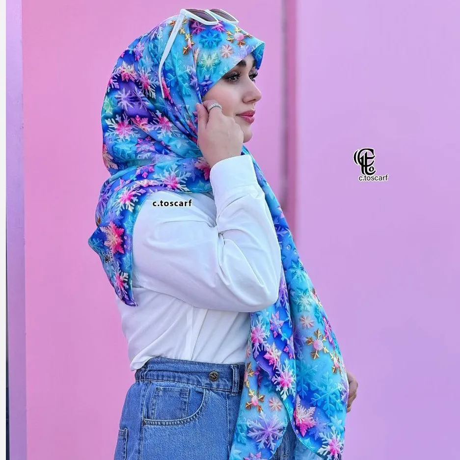 روسری نخی طرح بارلین قواره 140*140