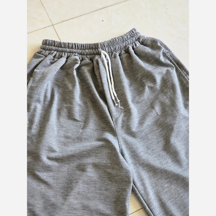 شلوار اسلش فول بگ پارچه ملانژ خنک رنگ طوسی و مشکی سایز بزرگ XXL و XXXL