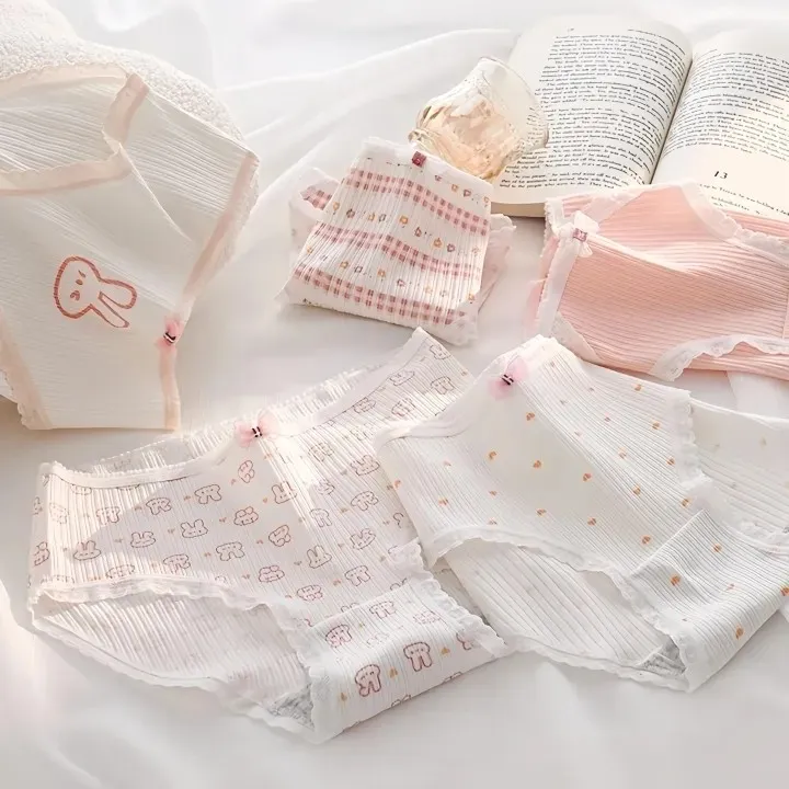 شورت زنانه عروسکی کبریتی نخی صورتی طرح خرگوشی فانتزی سایز لارج
