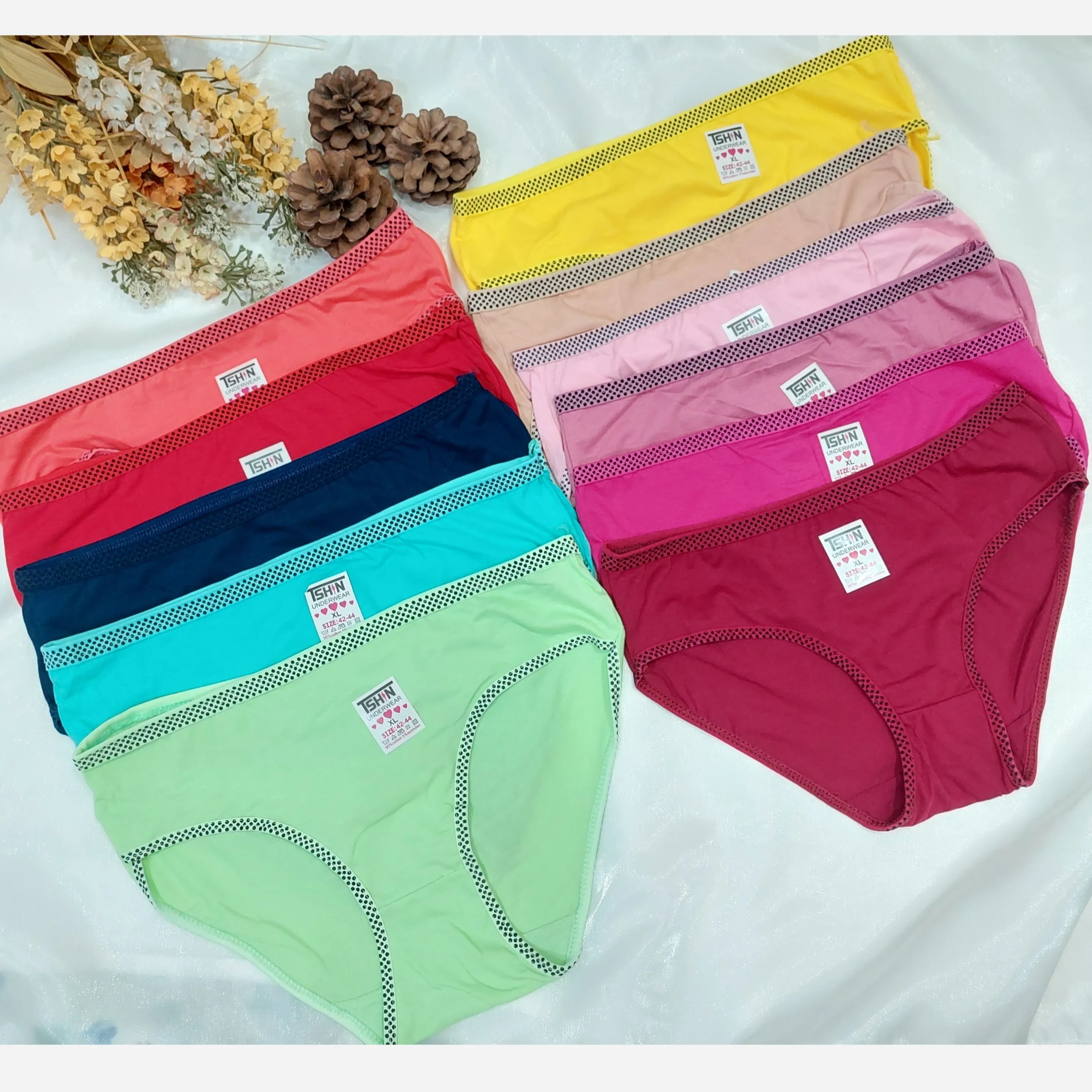 شورت زنانه نخی ساده روزانه سایز دو ایکس لوی فاق نخی رنگی