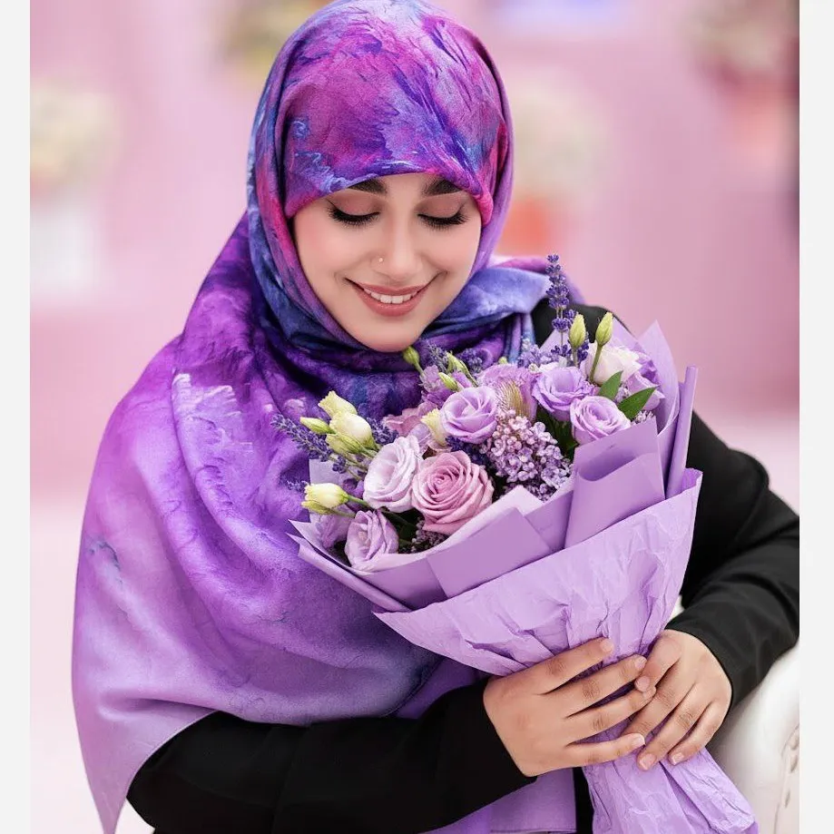 روسری نخ کاستوم طرح ابرا سایز 140