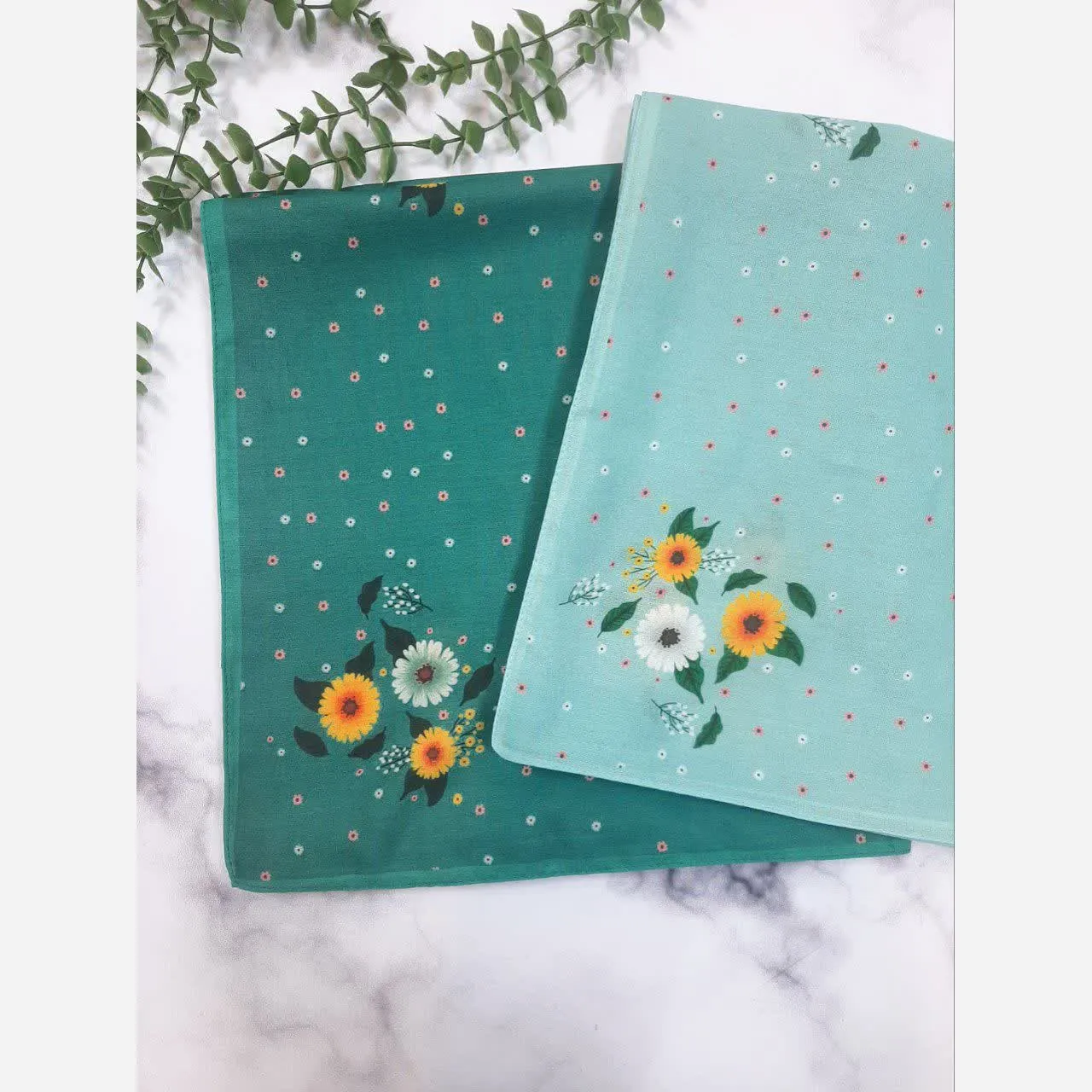 روسری نخ کاستوم قواره 140 طرح پونه تیره