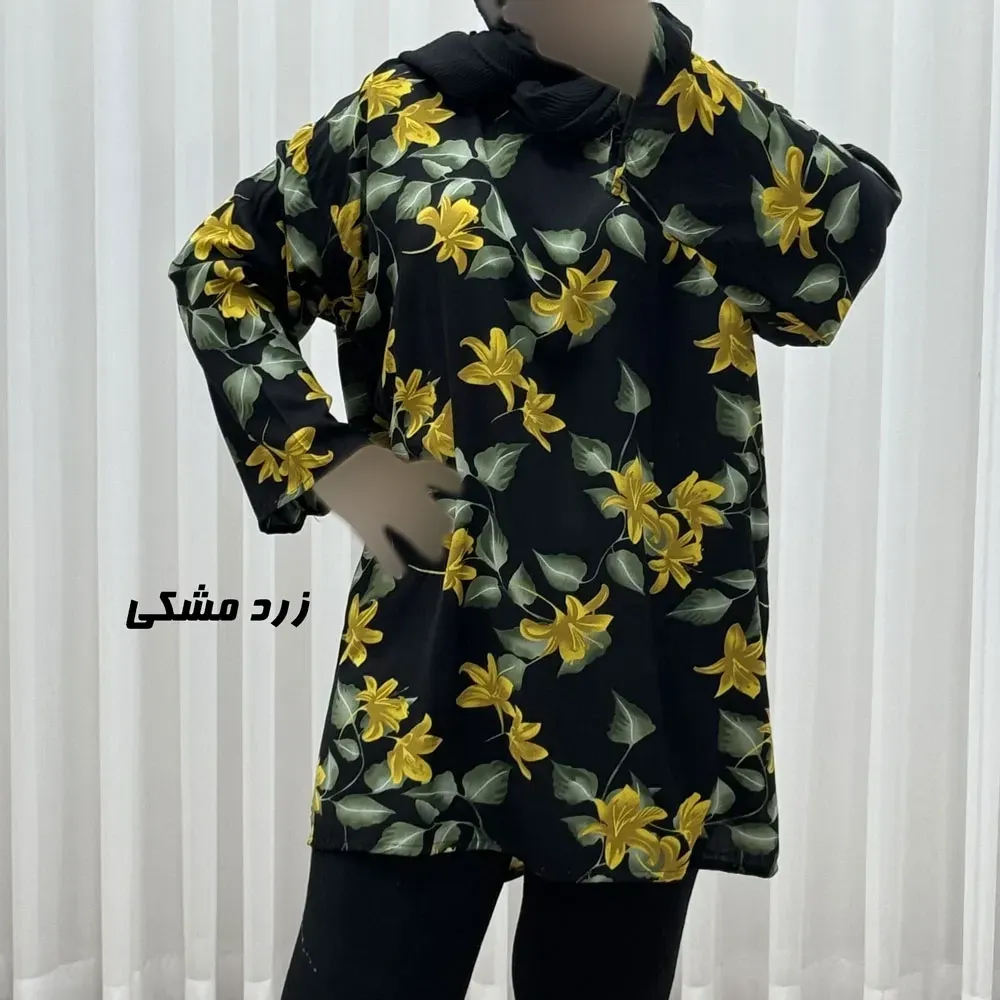 تونیک نخی زنانه طرحدار فری سایز مناسب تا سایز 52 (2)