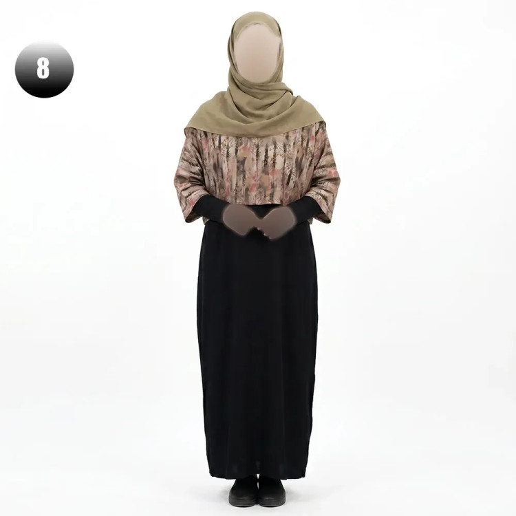 ست کراپ و سارافون زنانه طرح دار شانتون تک سایز فری سایز