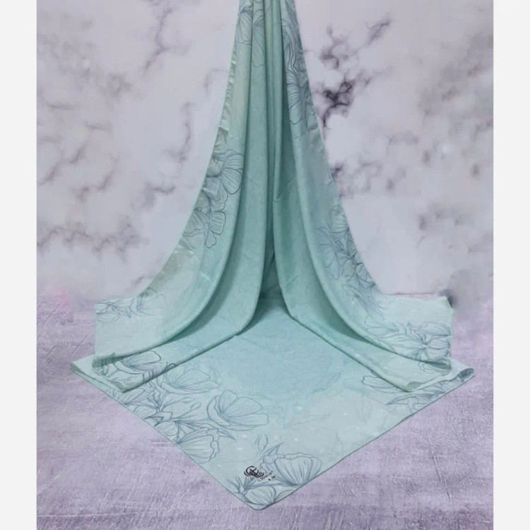روسری نخی کاستوم طرح ندا قواره بزرگ 140 سانتیمتر چرخ دوز لیز نیست