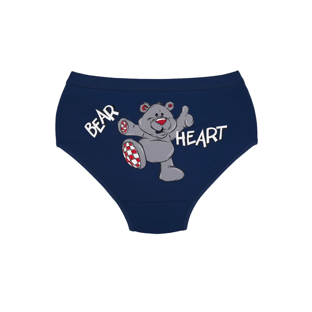 شورت زنانه اسلیپ نخی کش پهن طرح Bear Heart سایز XL بانوسا